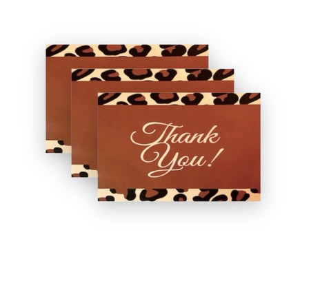 Thank You cards -  Cheetah 100 pack