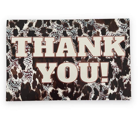 Thank You cards - Turquoise Cowhide
